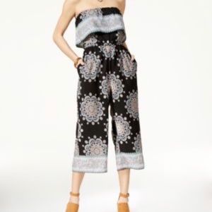 Black floral medallion jumpsuit